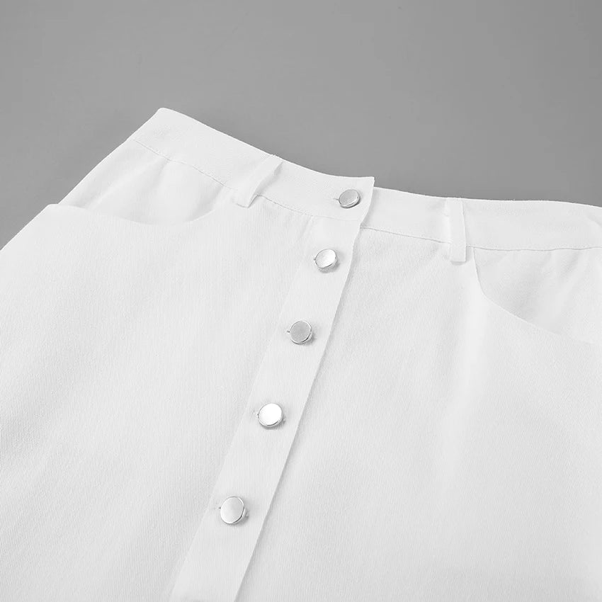 Elegant White Buttoned Skirt for Day-to-Night | Maxi Skirts