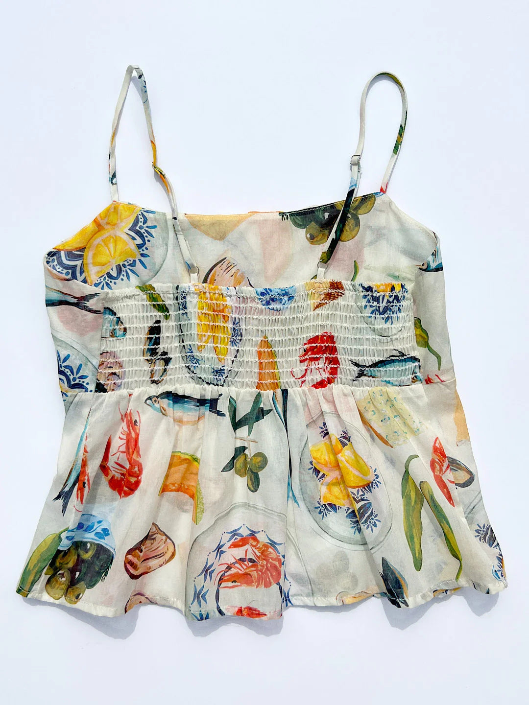 Colorful Casual Cami Top with Food Print | Sleeveless Tops