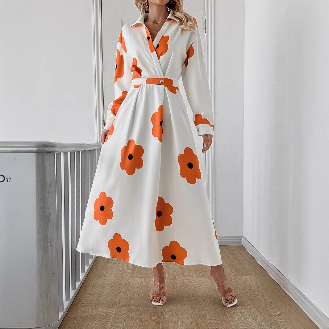 Floral Surplice Neckline Maxi Dress for Women | A-Line Dresses