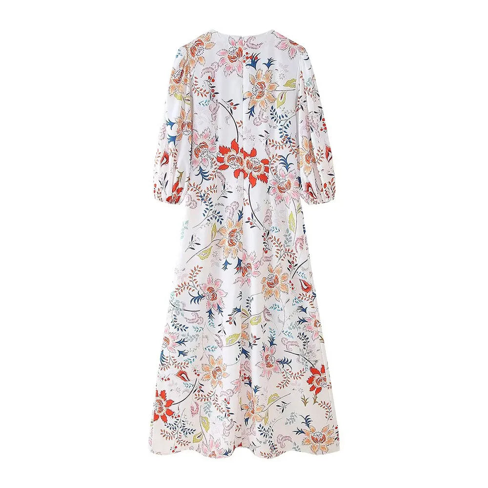 Floral Tunic A-Line Maxi Dress - Ideal for Casual Gatherings | Casual Dresses