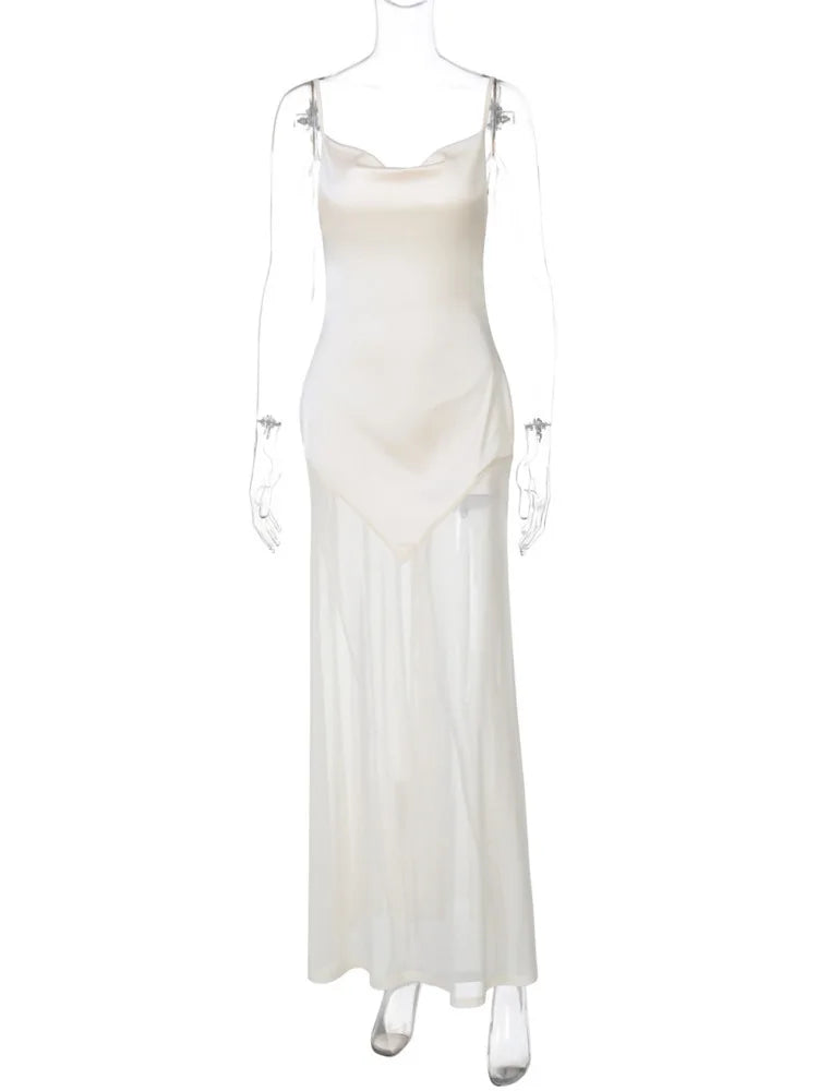 Elegant White Satin Evening Gown for Special Events | Elegant Dresses