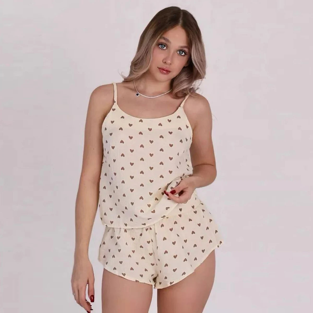 Cotton Love Print Cami Top & Shorts Set for Women Sleepwear | Pajamas Set