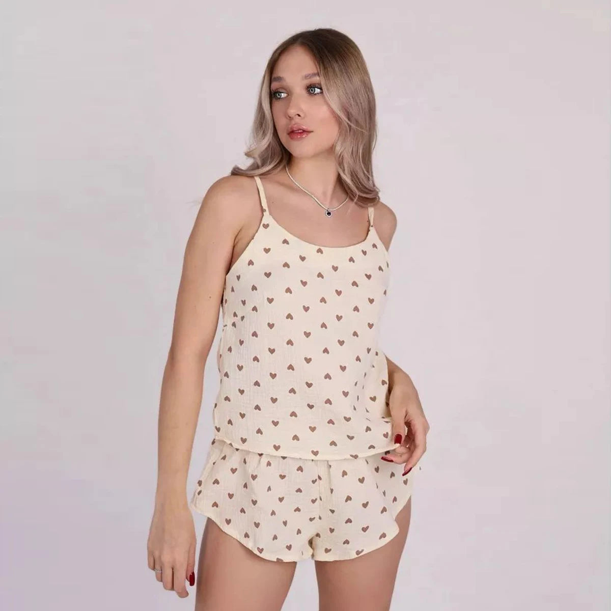 Cotton Love Print Cami Top & Shorts Set for Women Sleepwear | Pajamas Set