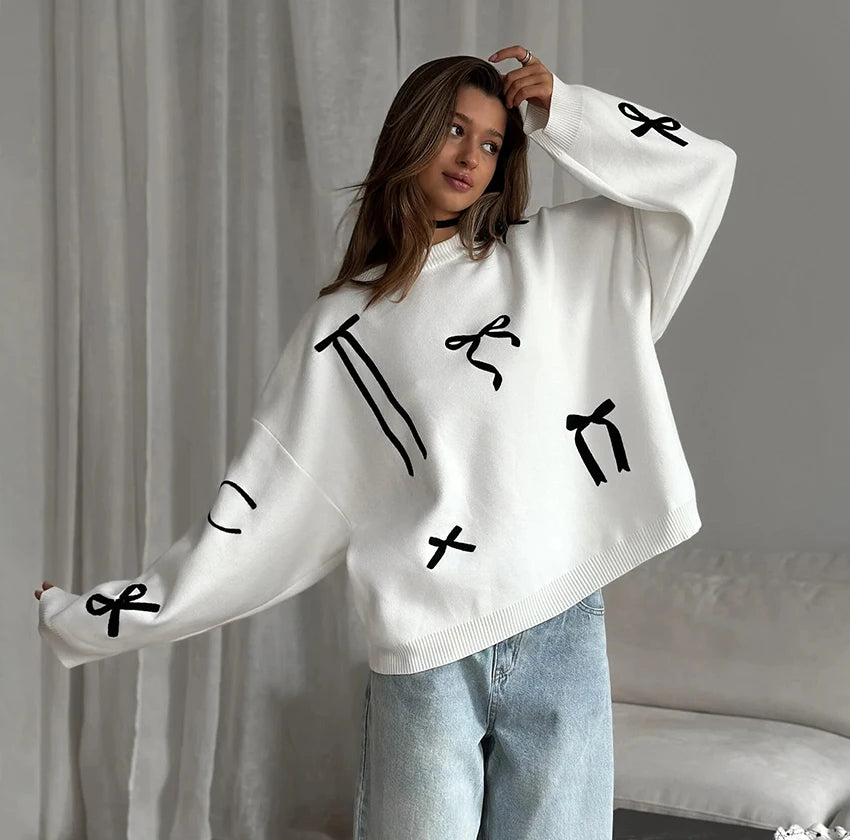 Oversized Bow Sweater for Women