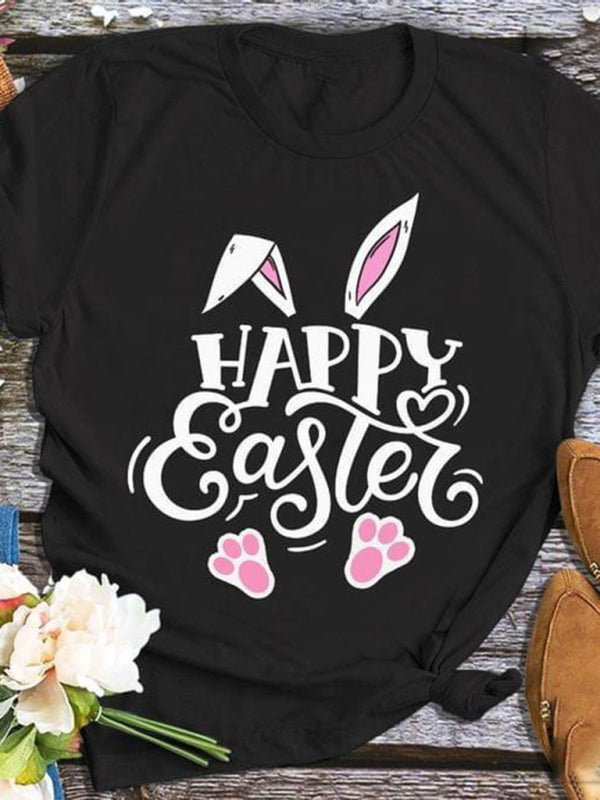 Casual Easter Bunny Graphic Tee for Women