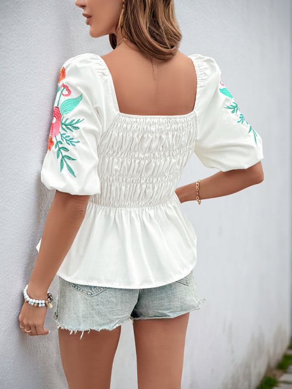 Embroidered Peplum Top for Everyday Wear | Blouses