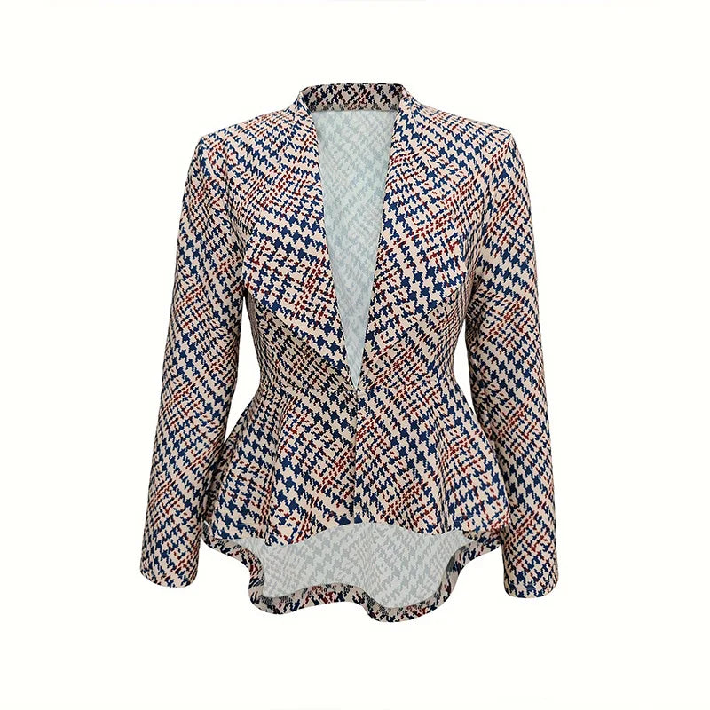 Houndstooth Peplum Jacket for Women | Jackets