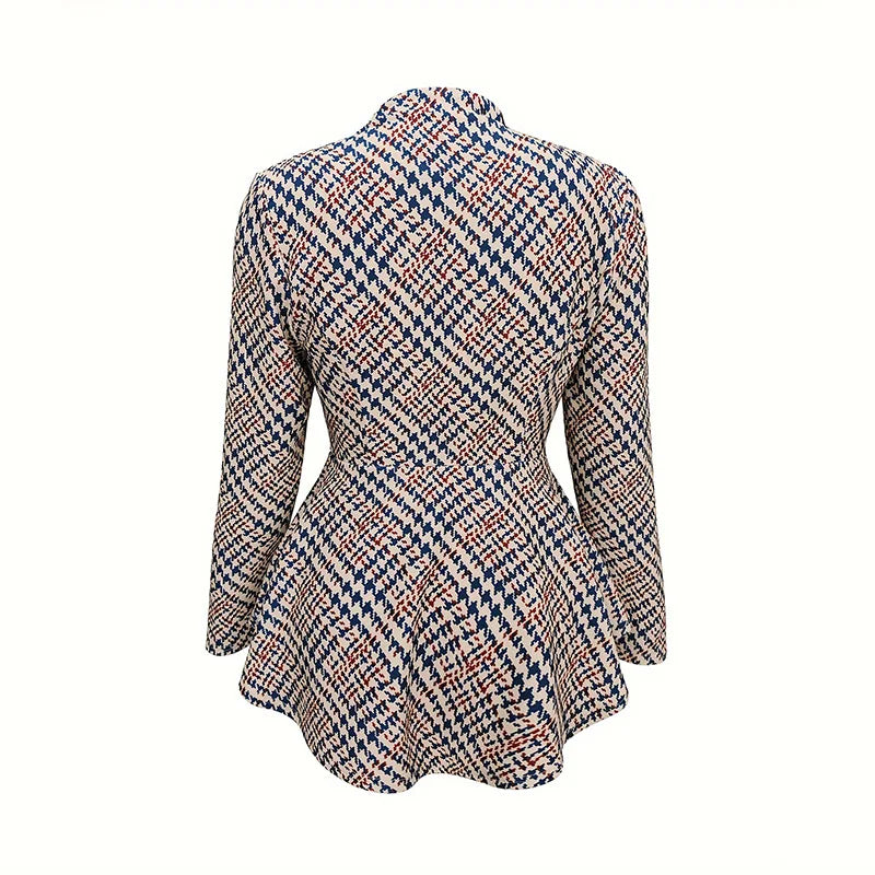 Houndstooth Peplum Jacket for Women | Jackets