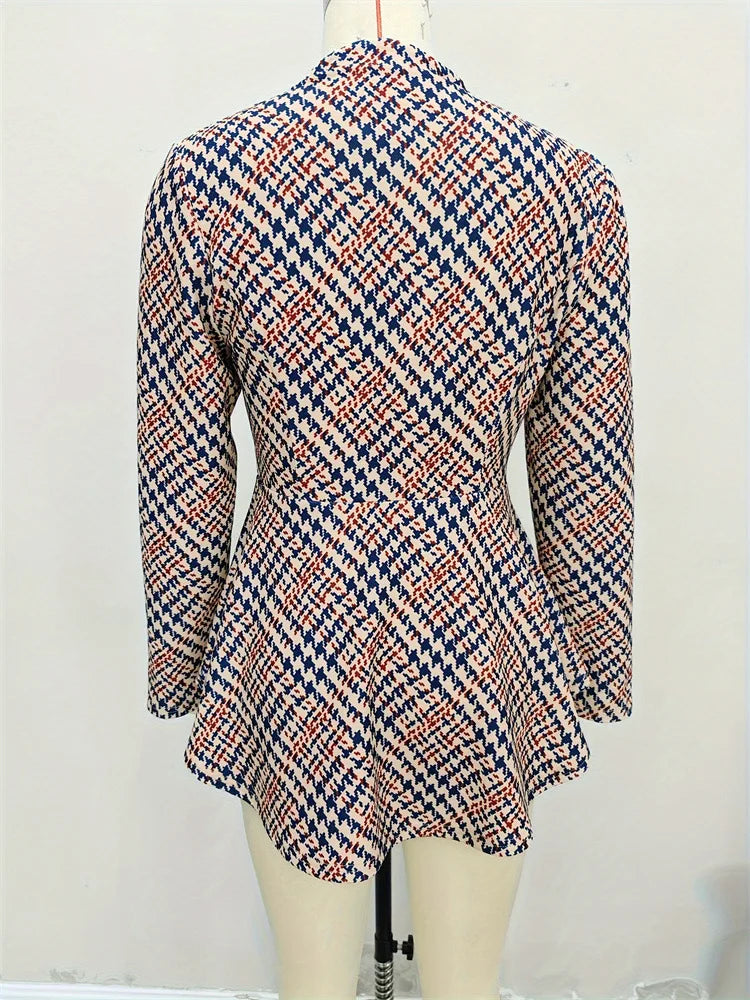 Houndstooth Peplum Jacket for Women | Jackets