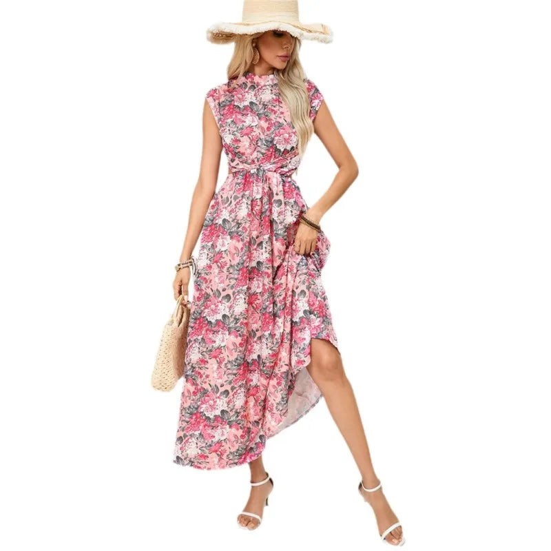 Spring Floral Maxi Dress with Backless Design | Floral Dresses