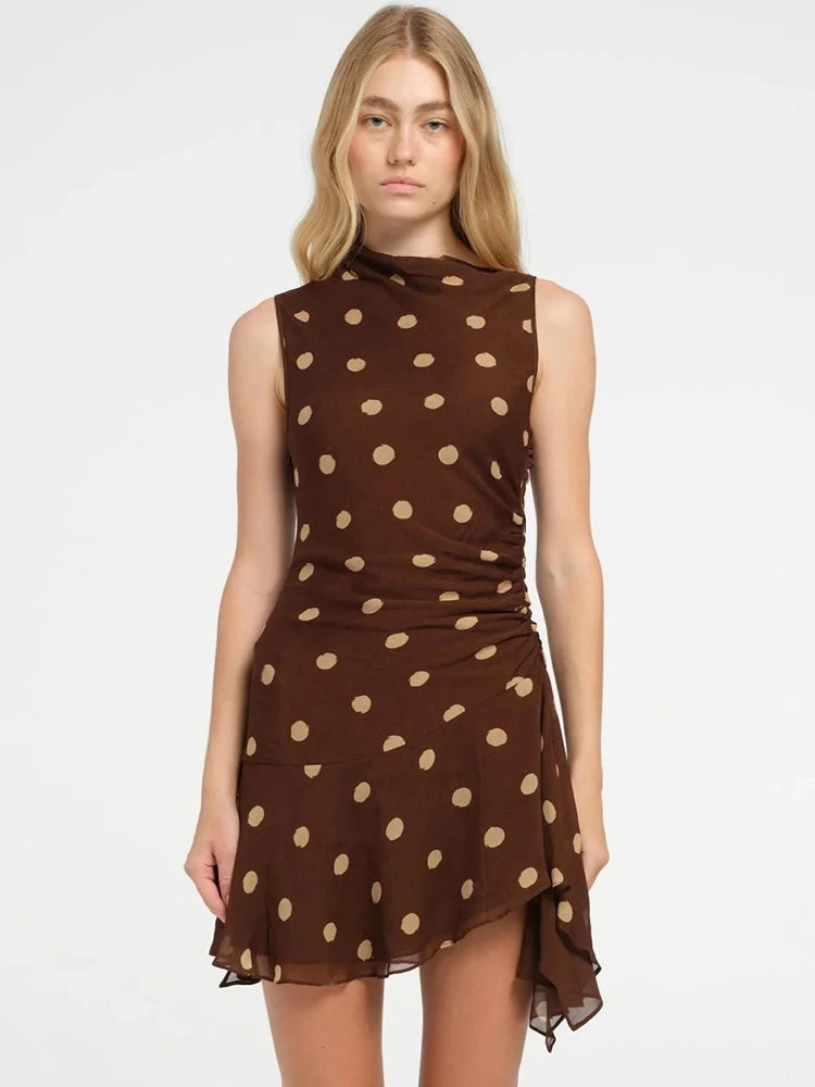 Chiffon Polka Dot Party Dress - Ideal for Day Events