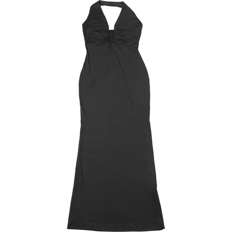 Black Evening Dress with Halter Neckline | Elegant Dresses