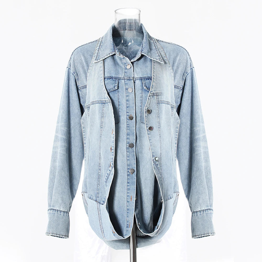 Multi-Style Belted Denim Jacket & Dress Combo