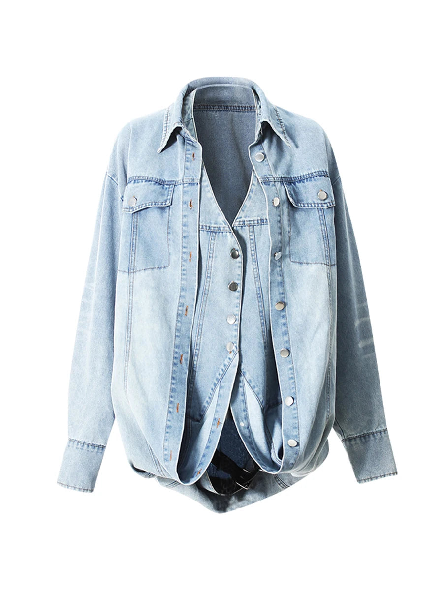 Multi-Style Belted Denim Jacket & Dress Combo | Denim Outfits