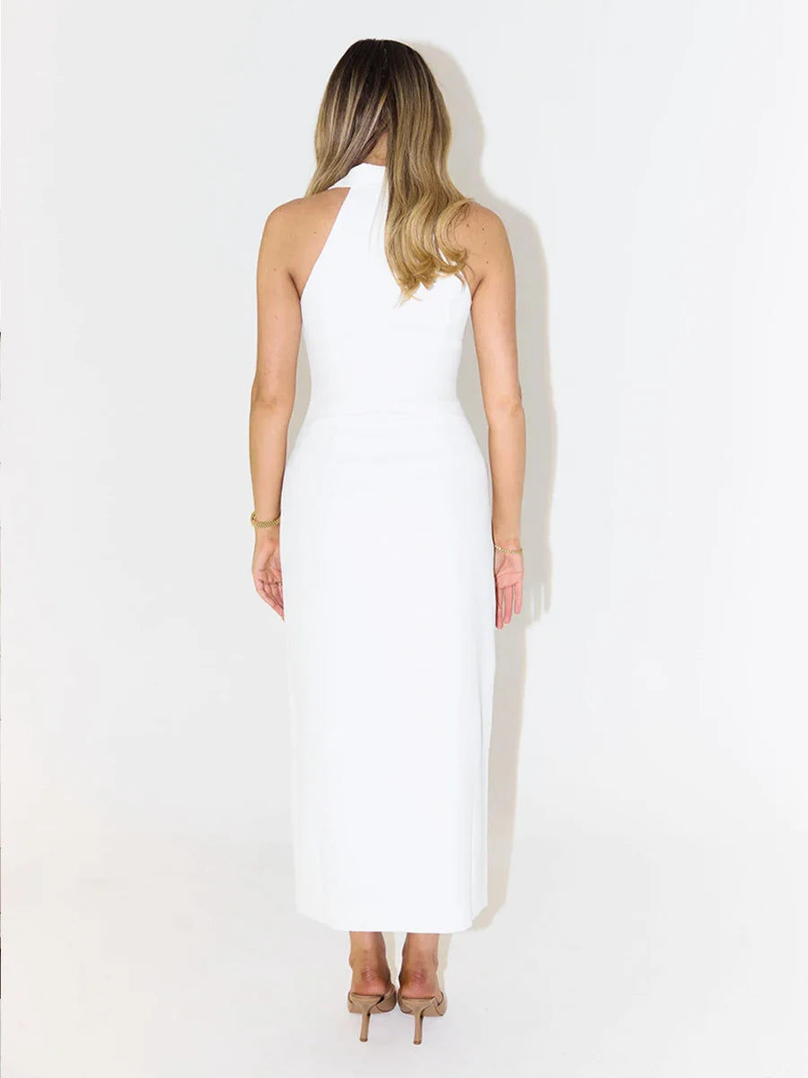 Elegant White Mid-Calf Dress for Versatile Outings | Casual Dresses