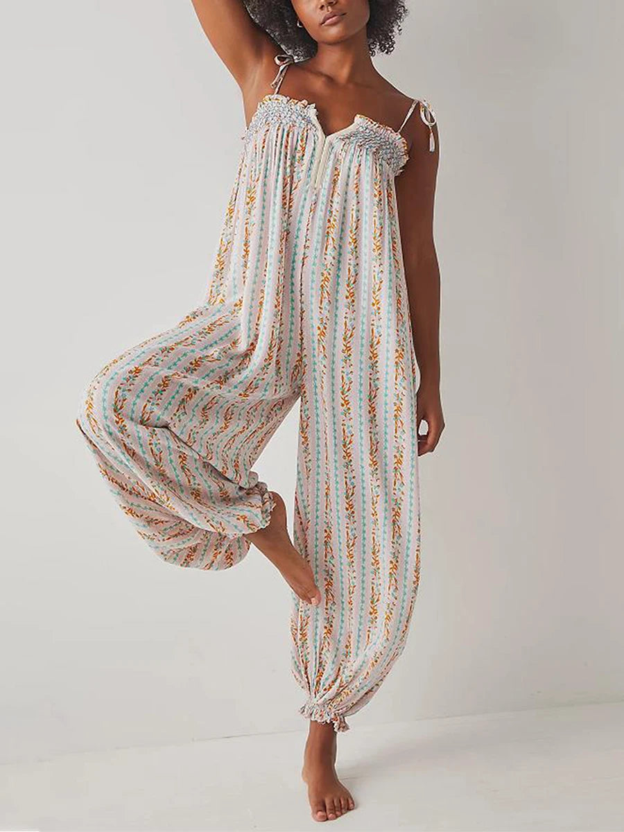 Casual Floral Harem Pantsuit for Everyday Style