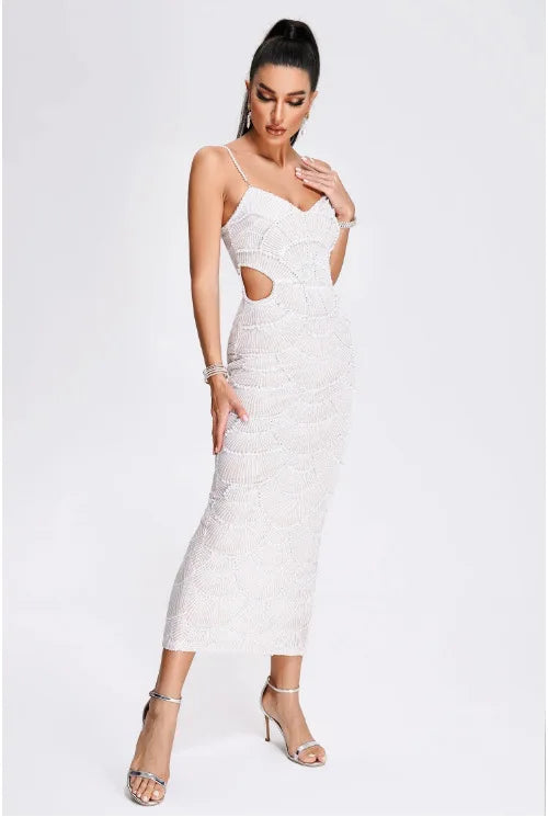 Elegant Sequin Evening Dress with Sweetheart Neckline | Bandage Dresses