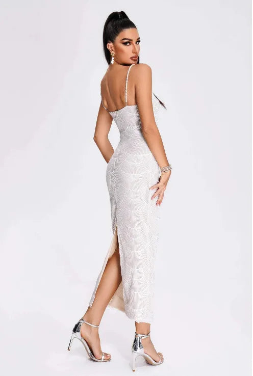 Elegant Sequin Evening Dress with Sweetheart Neckline | Bandage Dresses