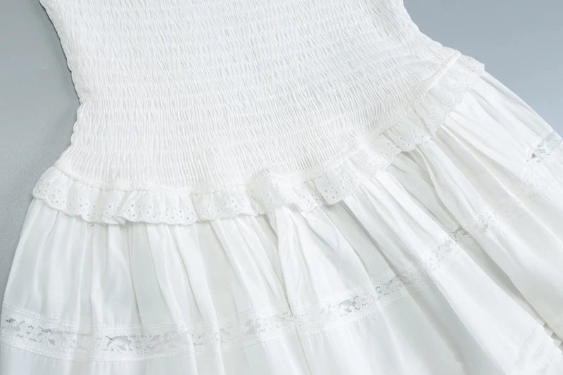 White Ruffle Strapless Dress – Perfect for Summer Days | Strapless Dresses