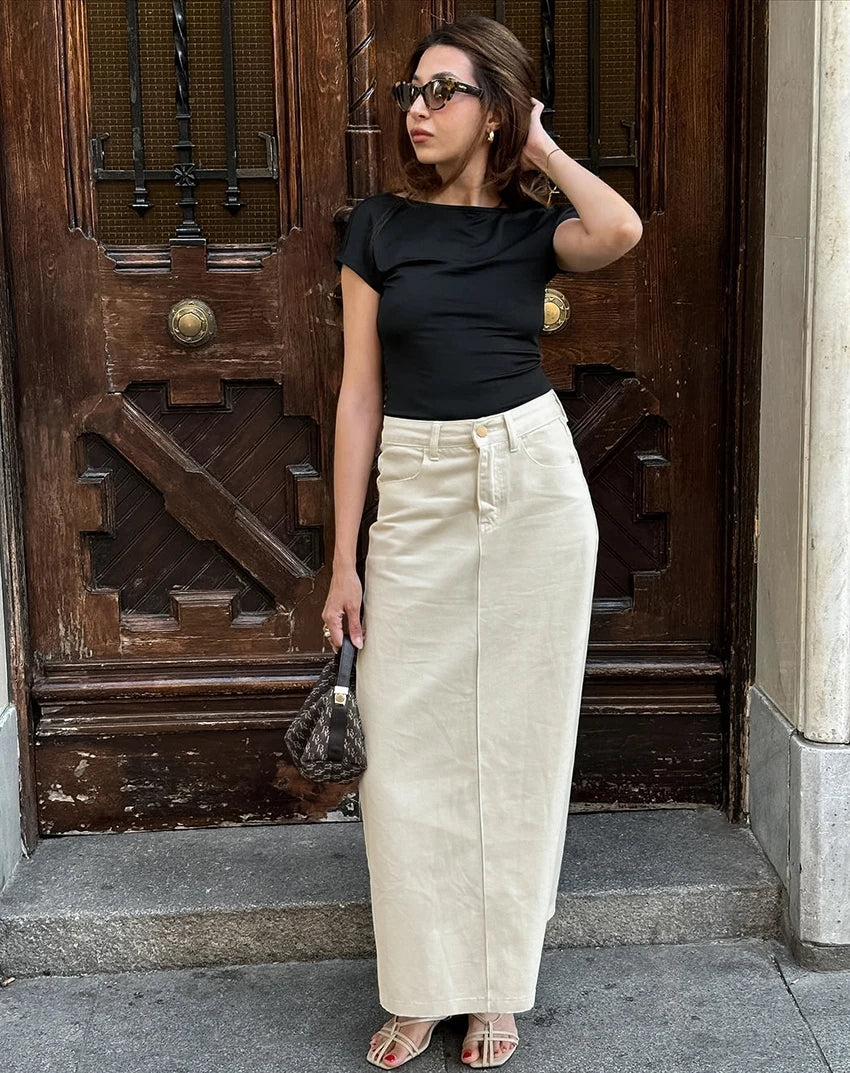 Casual Cotton Maxi Skirt for All Seasons | undefined