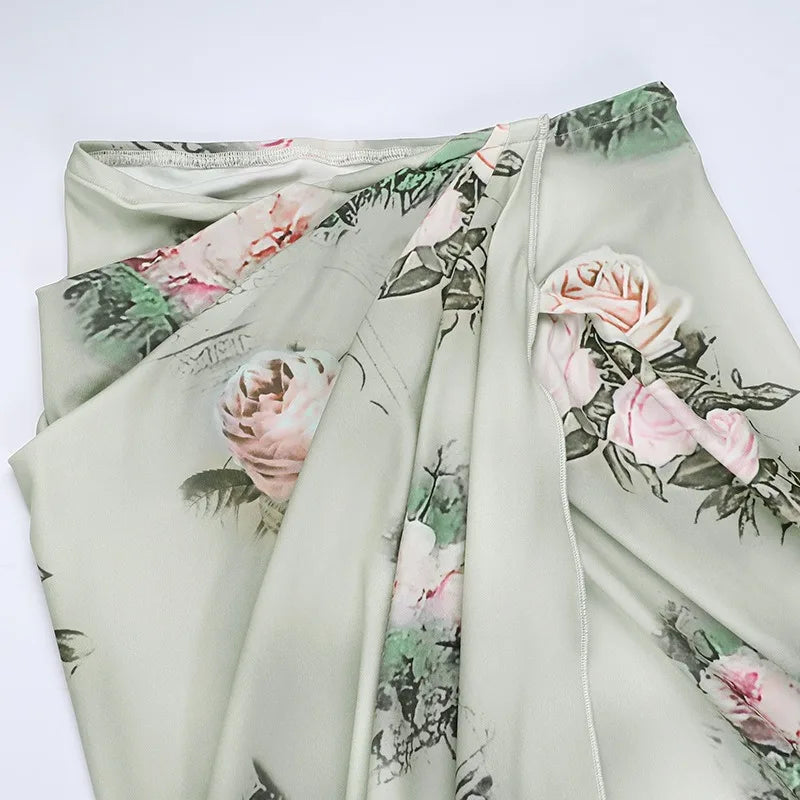 Floral Blouse and Sarong-Inspired Skirt Set for Summer | Skirts set