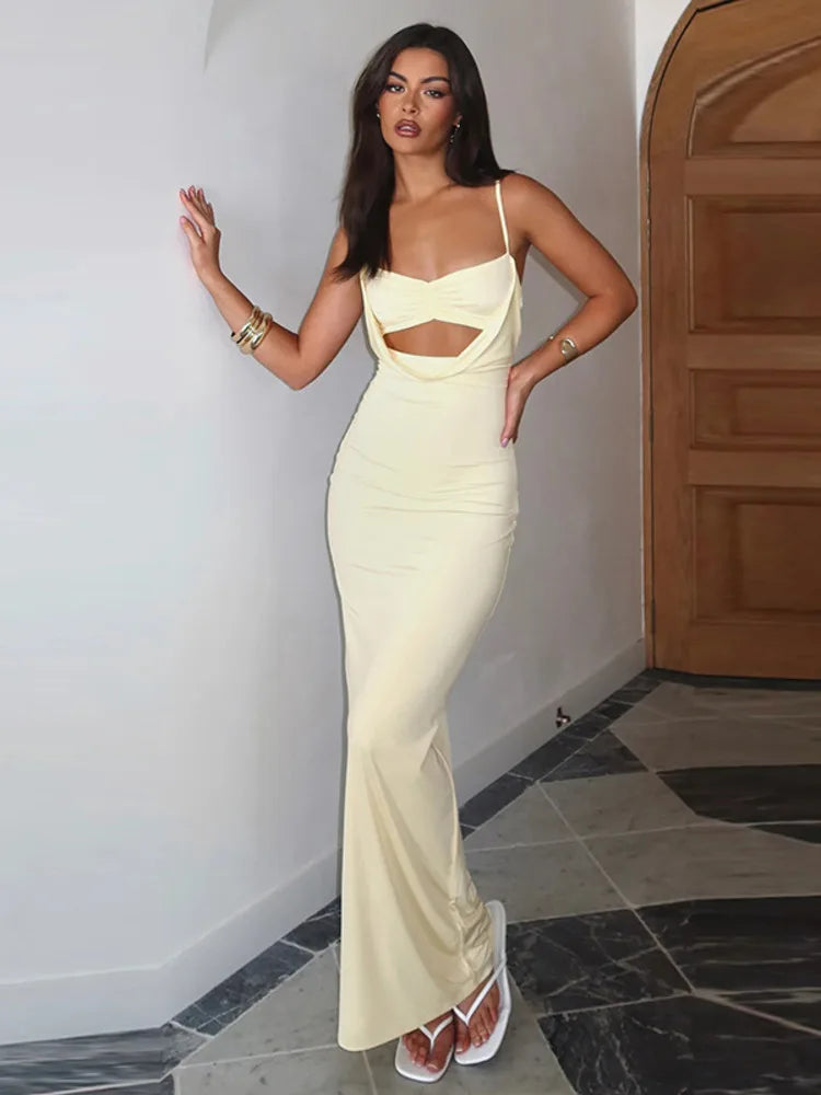 Yellow Evening Dress with Sweetheart Neckline | Elegant Dresses