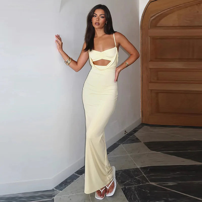 Yellow Evening Dress with Sweetheart Neckline | Elegant Dresses