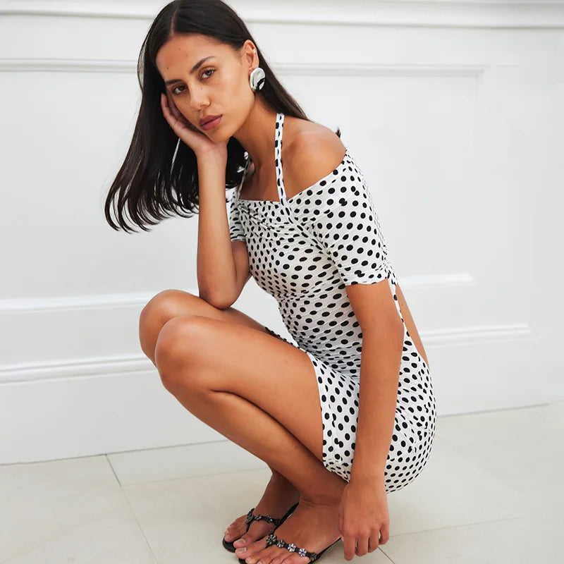 Casual Polka Dot Off-Shoulder Dress | Clubbing Dresses