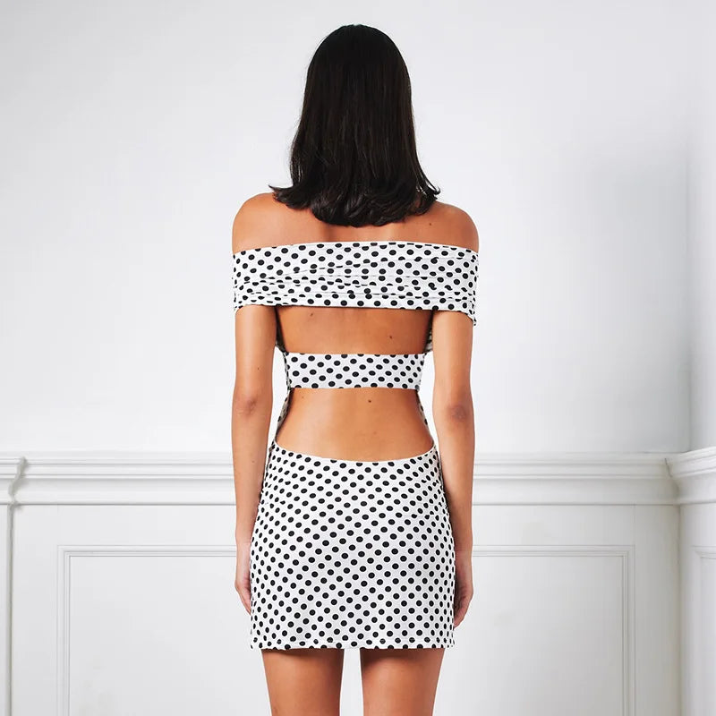 Casual Polka Dot Off-Shoulder Dress | Clubbing Dresses