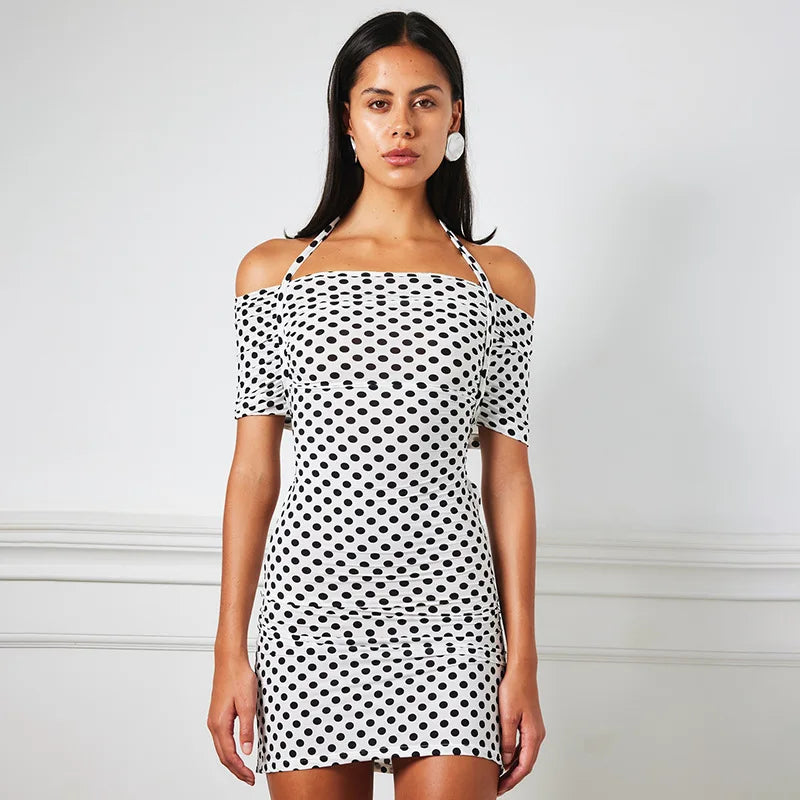 Casual Polka Dot Off-Shoulder Dress | Clubbing Dresses