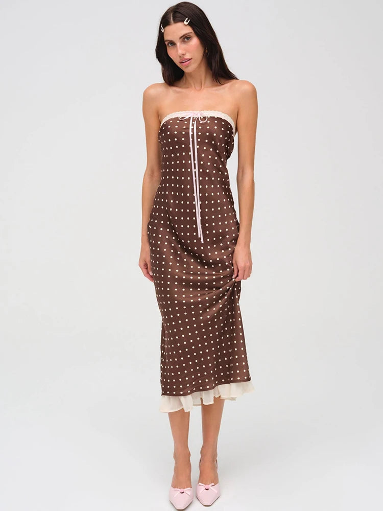 Strapless Dress in Polka Dot for Sophisticated Parties | Strapless Dresses