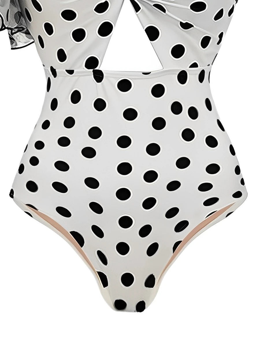 Polka Dot One-Shoulder Swimsuit for Tropical Escapes | Swimwear