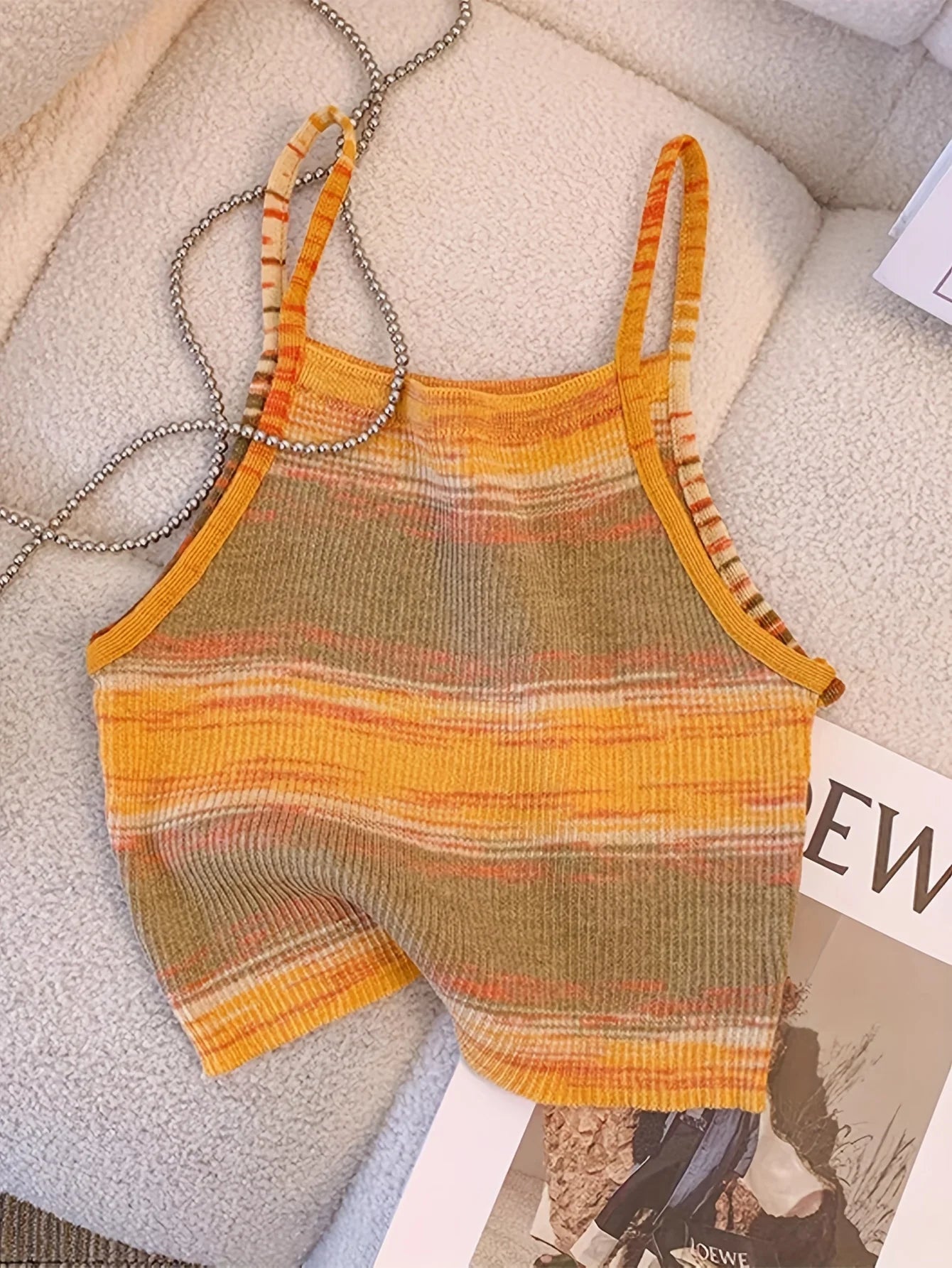 Trendy Summer Stripe Cami Crop Top