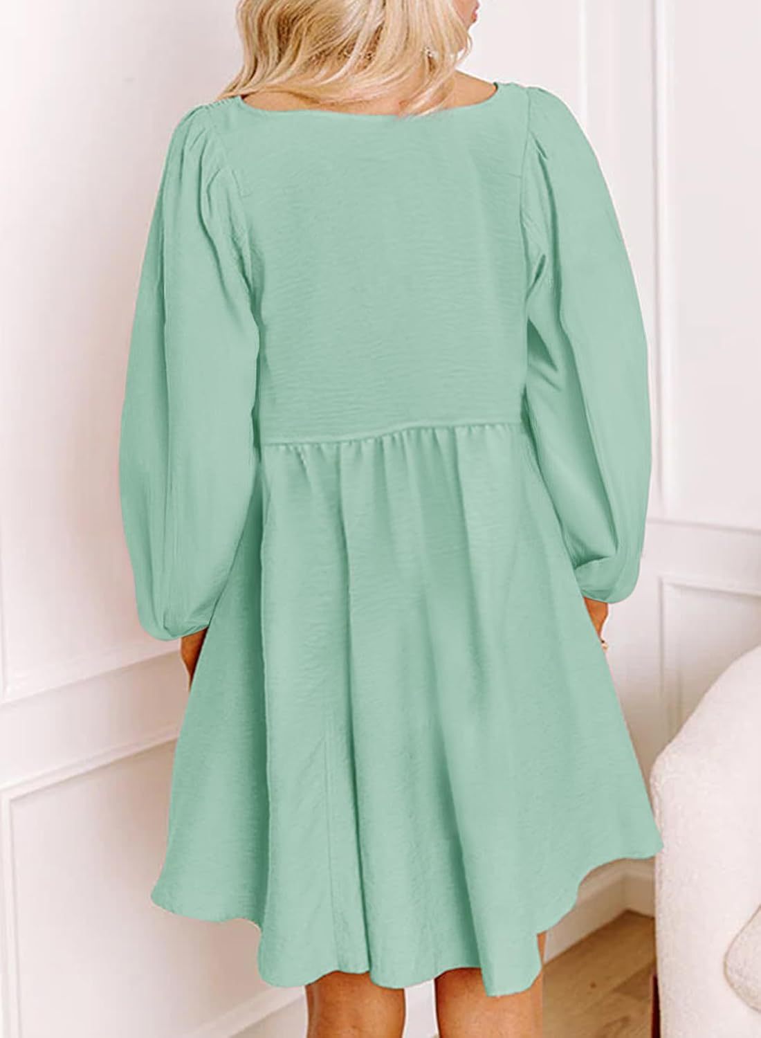 Lantern-Sleeve Dress for Daily Wear | Casual Dresses