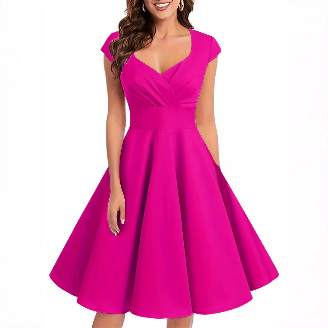 Women's Knee-Length V-Neck Dress | Fit and Flare Dresses