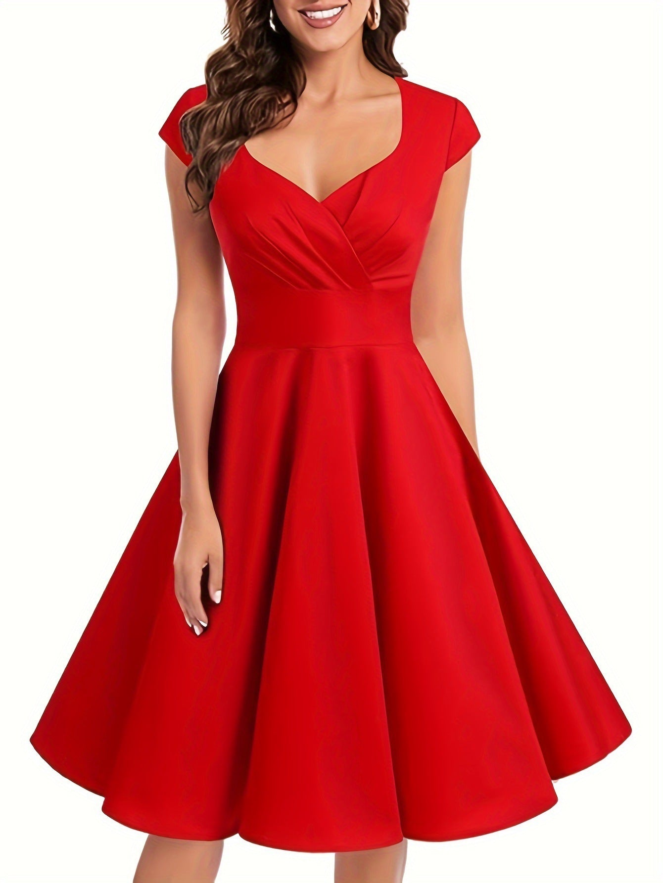 Women's Knee-Length V-Neck Dress | Fit and Flare Dresses