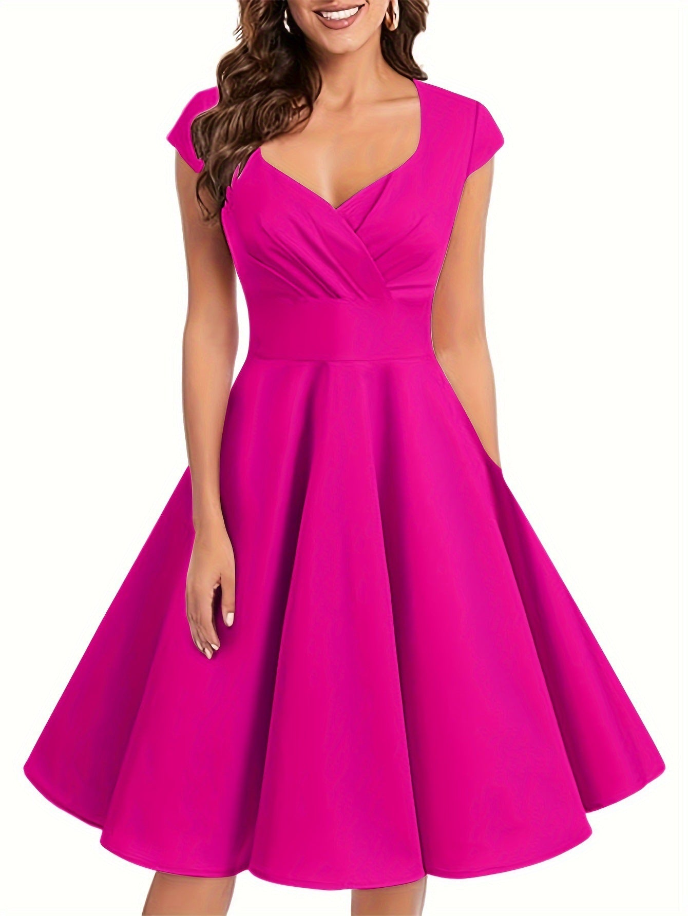 Women's Knee-Length V-Neck Dress | Fit and Flare Dresses