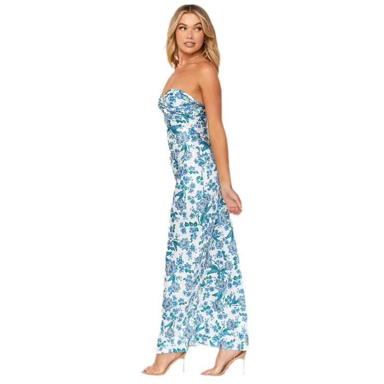 Strapless Floral Dress for Garden Parties | Party Dresses