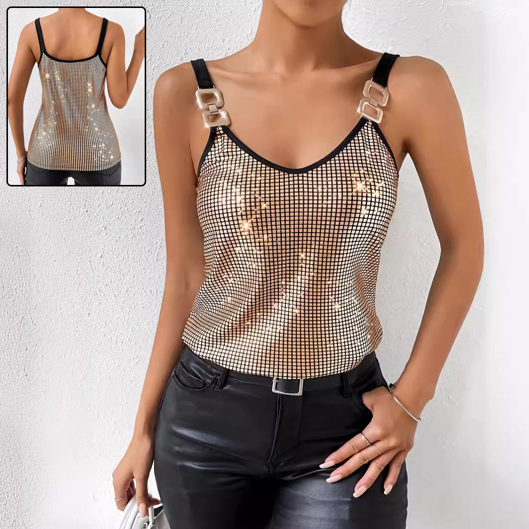 Buckle Strap Mesh Top for Every Occasion