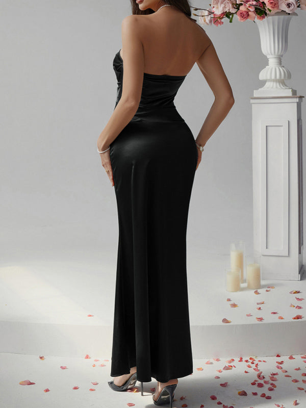 Flowing Satin Evening Gown for Formal Gatherings | Elegant Dresses