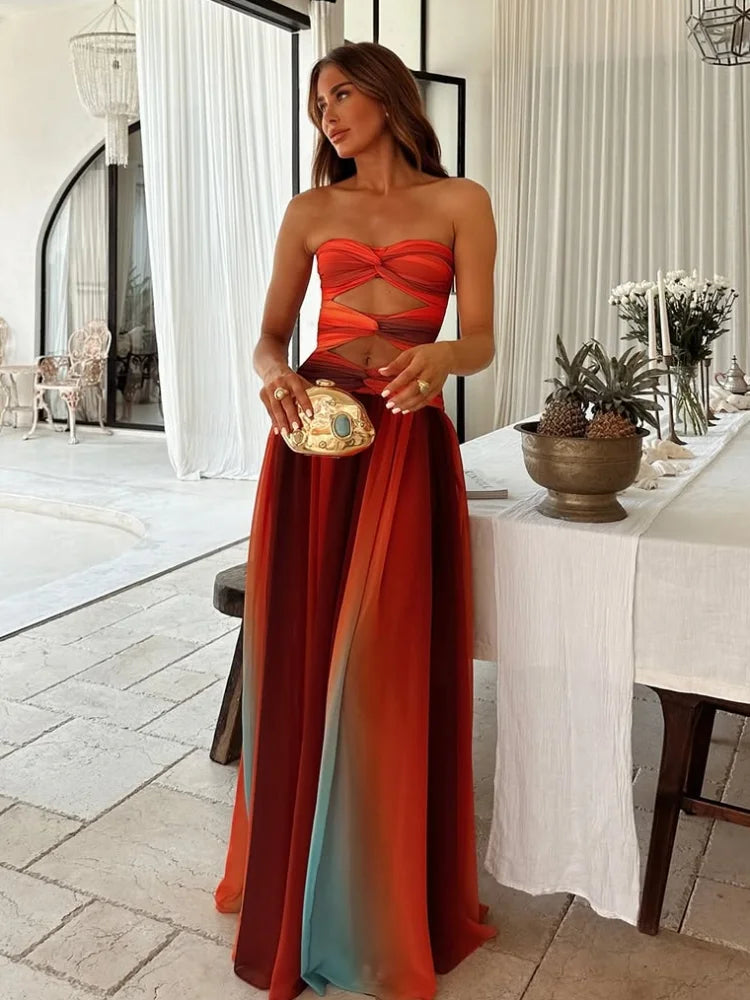 Party Maxi Dress with Elegant Cutouts