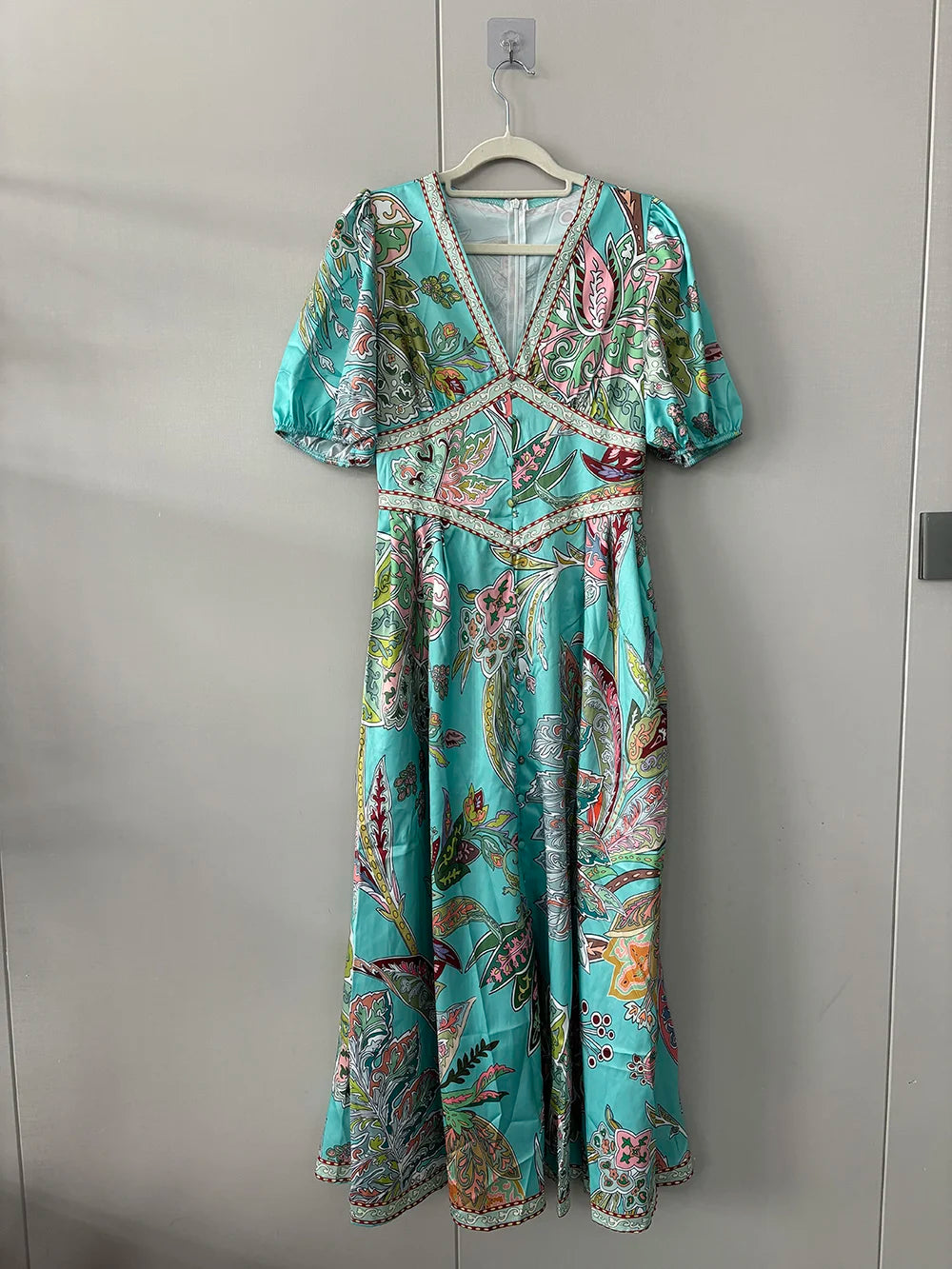 Vibrant Paisley Maxi Dress – Perfect for Spring Events | Maternity Dresses