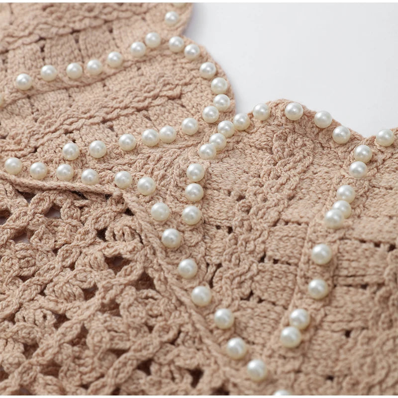 Handcrafted Crochet Beach Dress with Pearls | Beach Dresses