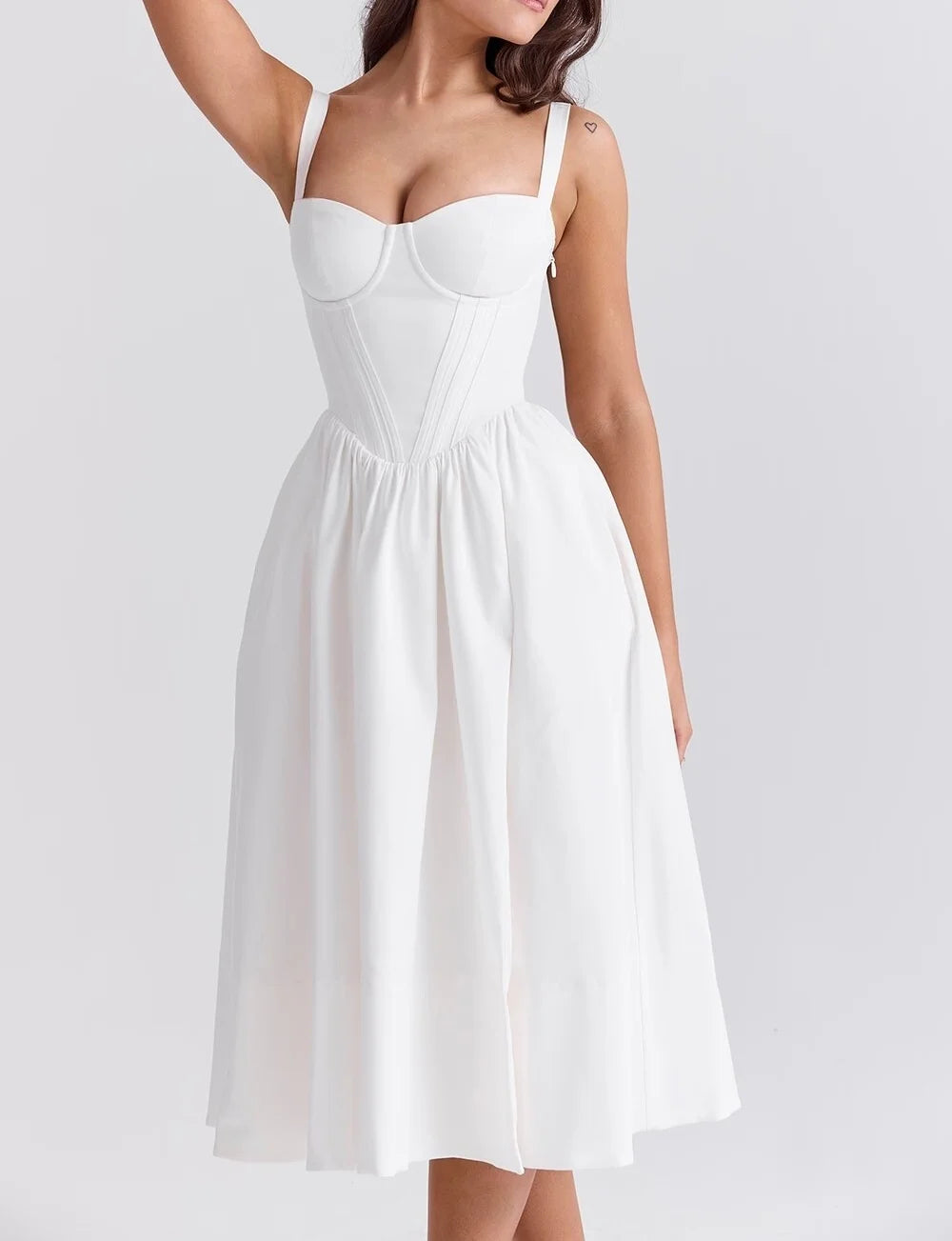 Sweetheart Tea-Length Dress for Celebrations | Midi Dresses