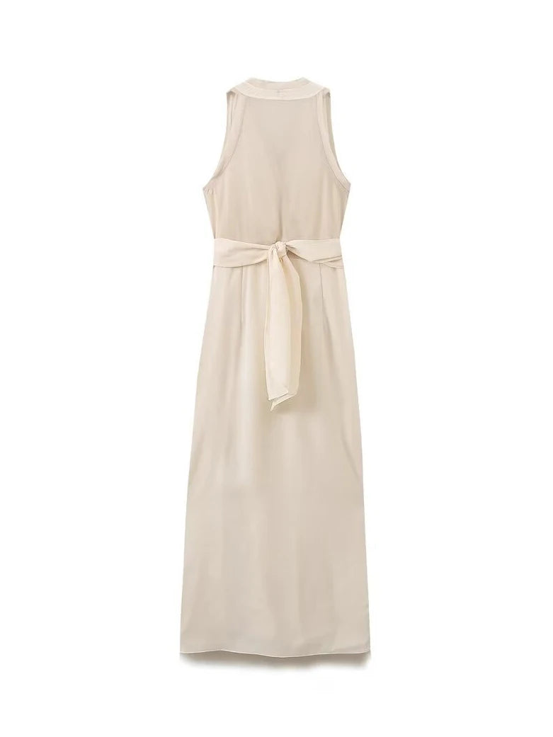 Elegant Family Gathering Midi Dress with Belted Waist