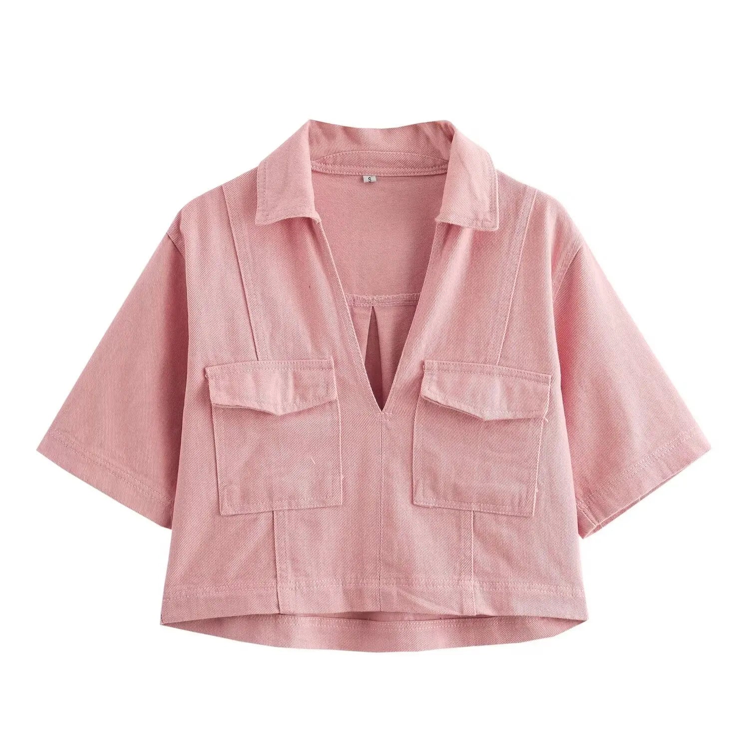 Women's Casual Denim-Style Outfit Set with Shirt and Skirt | Shorts Sets