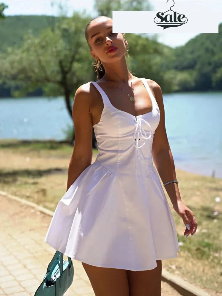 White Scoop Neck Sundress – Perfect for Summer Events