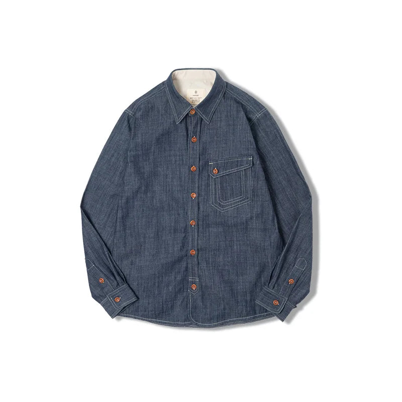 Men's Rugged Denim CPO Shirt - Essential Casual Wear | Denim Shirts