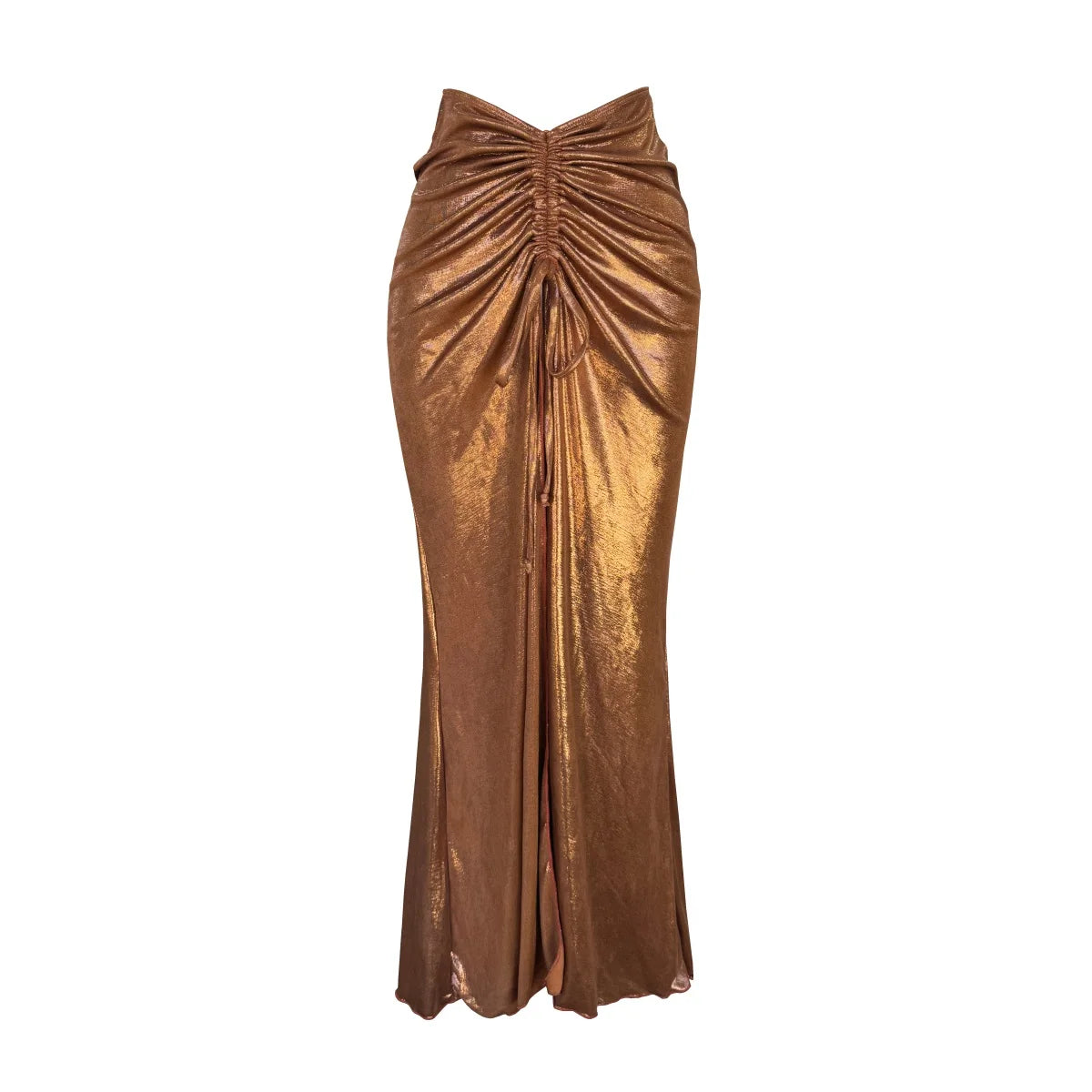 Metallic Swimsuit Set Luxe Gold & Copper One-Piece & Skirt | Metallic Swimwear