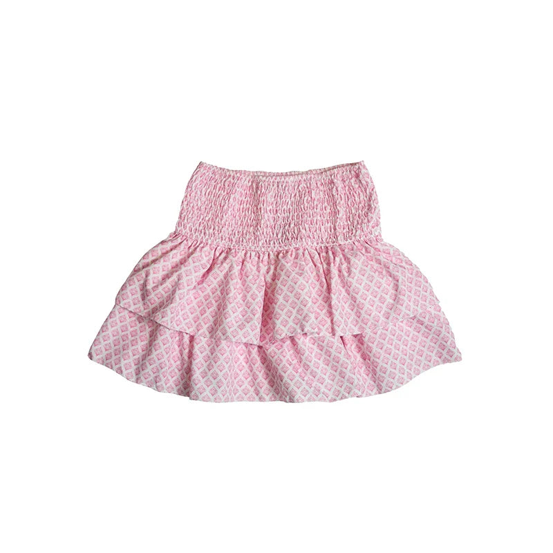 High-Waisted Floral A-Line Mini Skirt with Ruffles | Mini Skirts